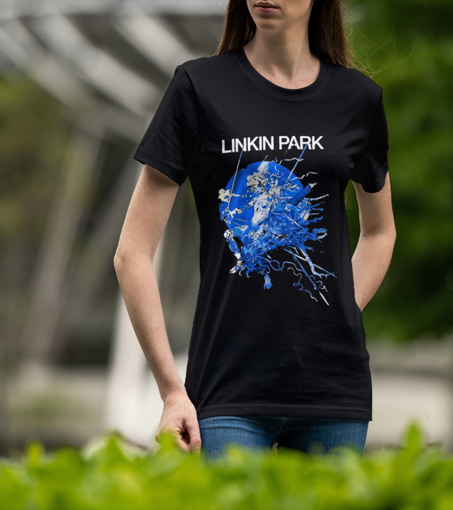 Linkin Park Katsuya Terada Blue Abstract Art Collaboration T-Shirt