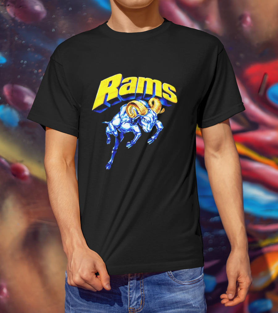Rams Blue Horn Sports Los Angeles Fan T-Shirt