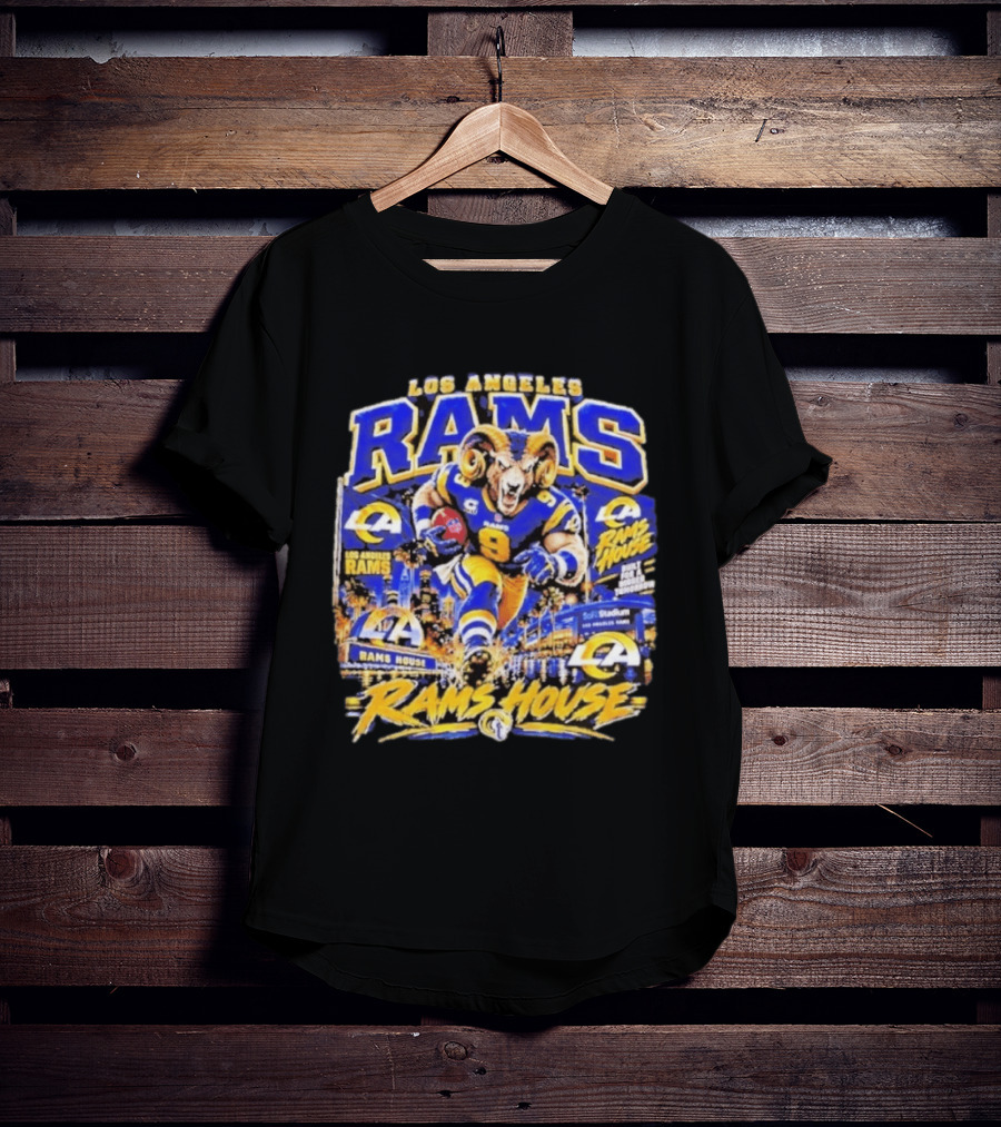 Los Angeles Rams House Ram Mascot SoFi Stadium Football Fan Gear T-Shirt