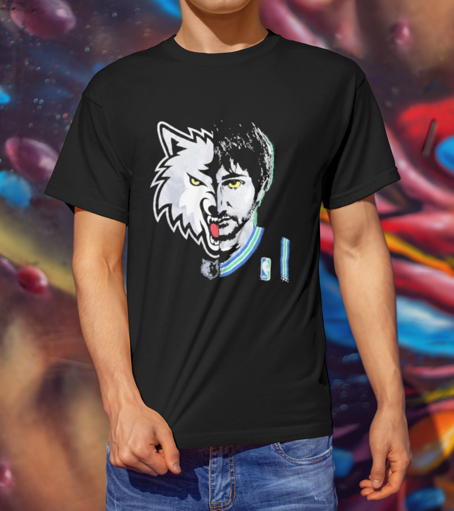 Majestic Ricky Rubio Minnesota Timberwolves NBA Game Face T-Shirt