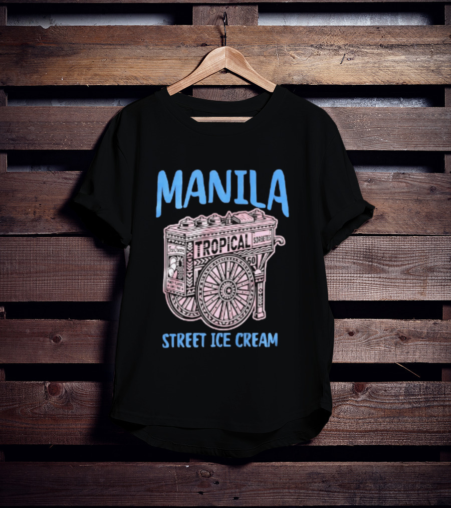 Manila Tropical Sorbetes Vintage Cart Street Ice Cream T-Shirt