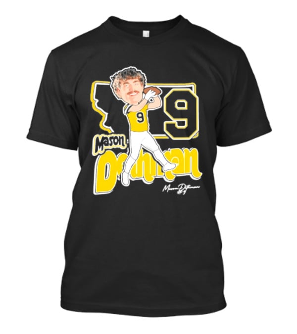 Mason Dethman Montana State Bobcats Caricature 2026 Number 9 Football T-Shirt