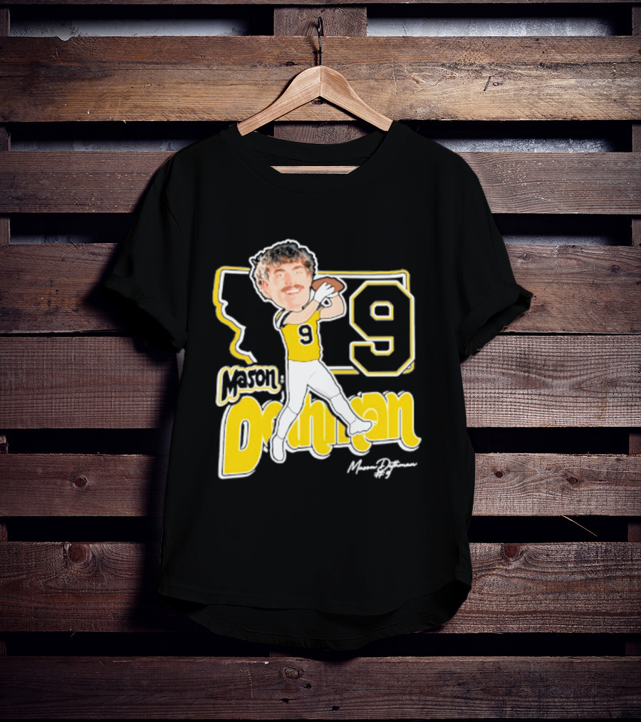 Mason Dethman Montana State Bobcats Caricature 2026 Number 9 Football T-Shirt