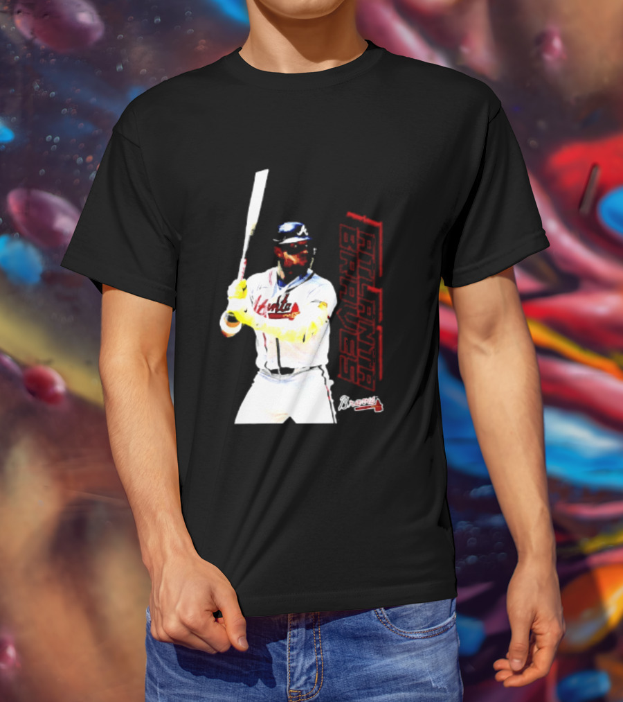 Ronald Acuña Jr Atlanta Braves Swing Action Baseball Player T-Shirt