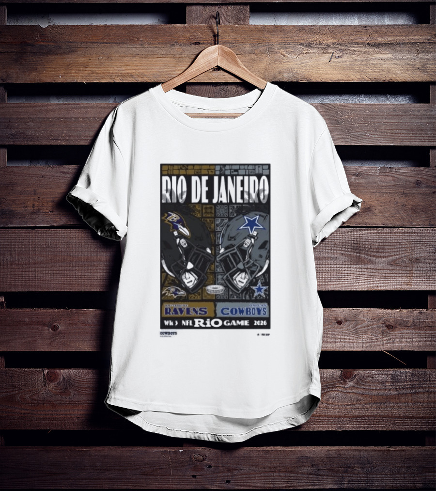 Rio De Janeiro Week 3 2026 NFL Ravens Cowboys Game T-Shirt