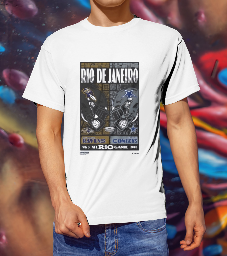 Rio De Janeiro Week 3 2026 NFL Ravens Cowboys Game T-Shirt
