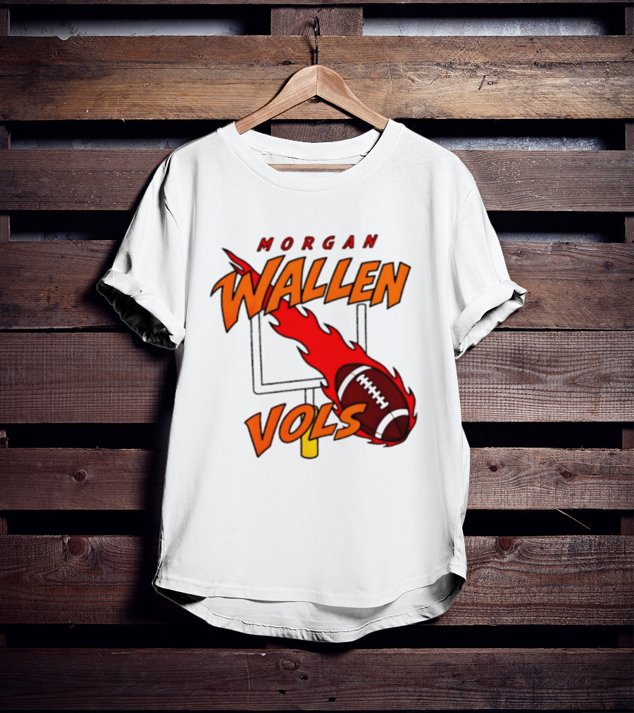 Morgan Wallen Vols Football Tennessee Volunteers Flaming Football Goalpost T-Shirt