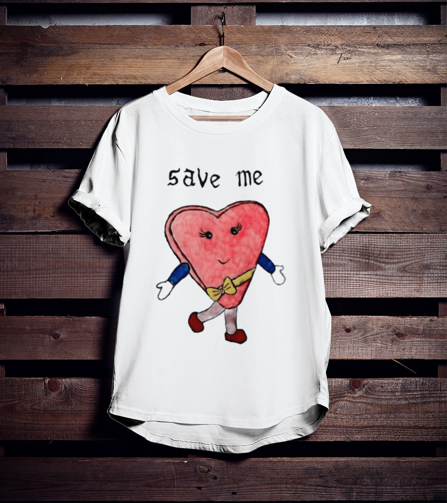 Save Me Heart Cartoon With Bowtie And Arms T-Shirt