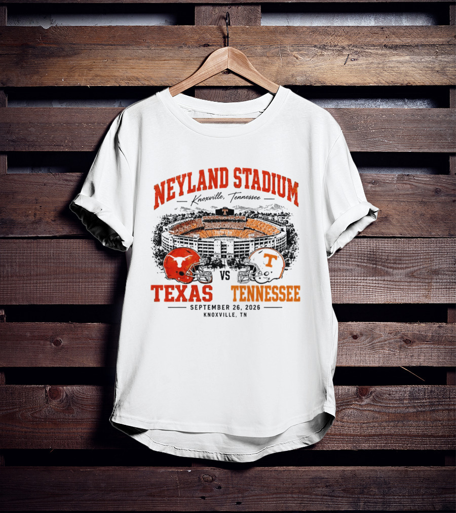 Neyland Stadium Knoxville Texas Vs Tennessee September 26 2026 Matchup T-Shirt