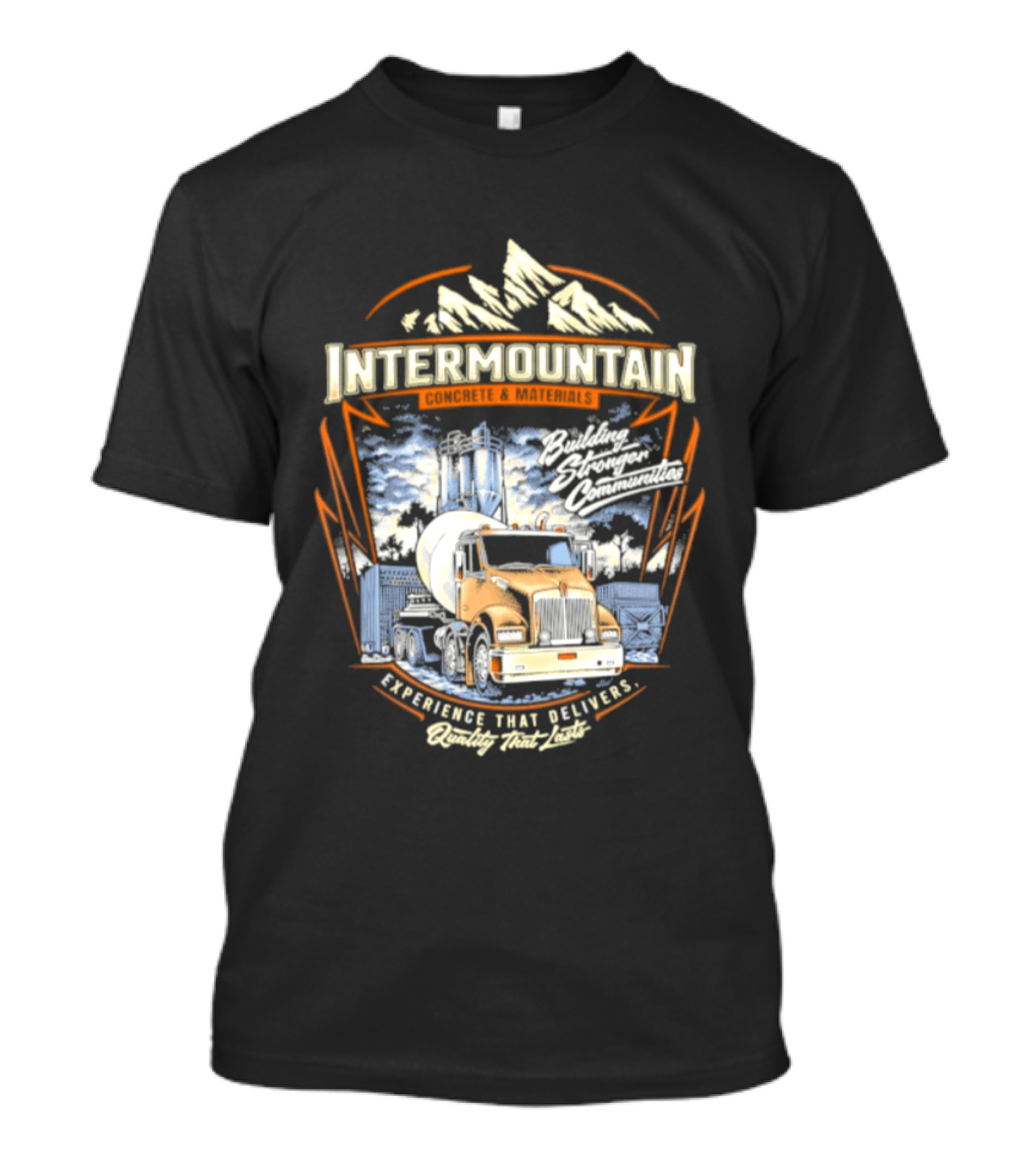 Intermountain Concrete And Materials Building America Truck Mountains Scene T-Shirt