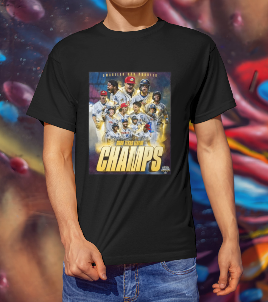 Amarillo Sod Poodles 2023 Texas League Champs Team Celebration T-Shirt