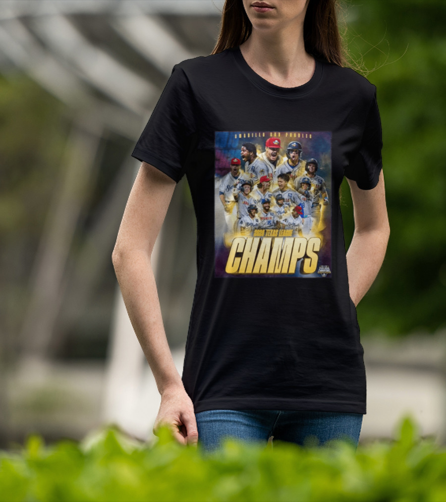 Amarillo Sod Poodles 2023 Texas League Champs Team Celebration T-Shirt