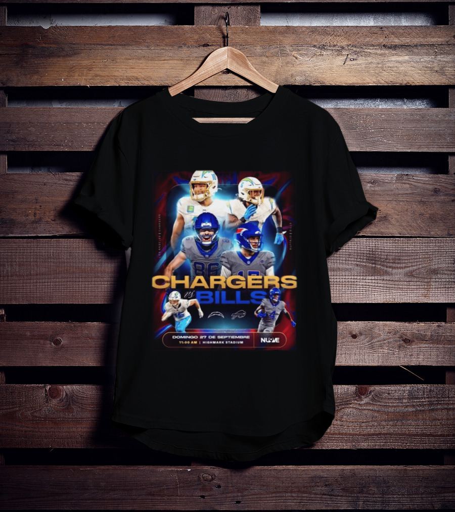 Los Angeles Chargers Vs Buffalo Bills Domingo 27 De Septiembre Highmark Stadium T-Shirt