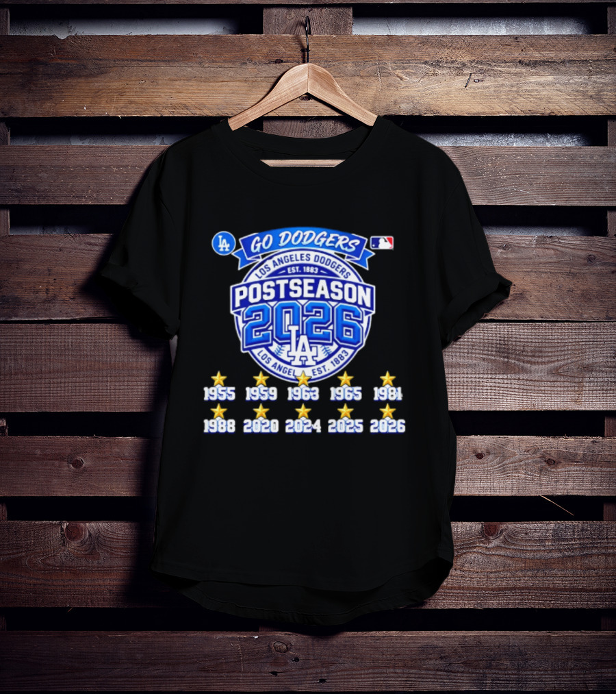 Los Angeles Dodgers 2026 Postseason Champs Ten Time Winners Est 1883 T-Shirt
