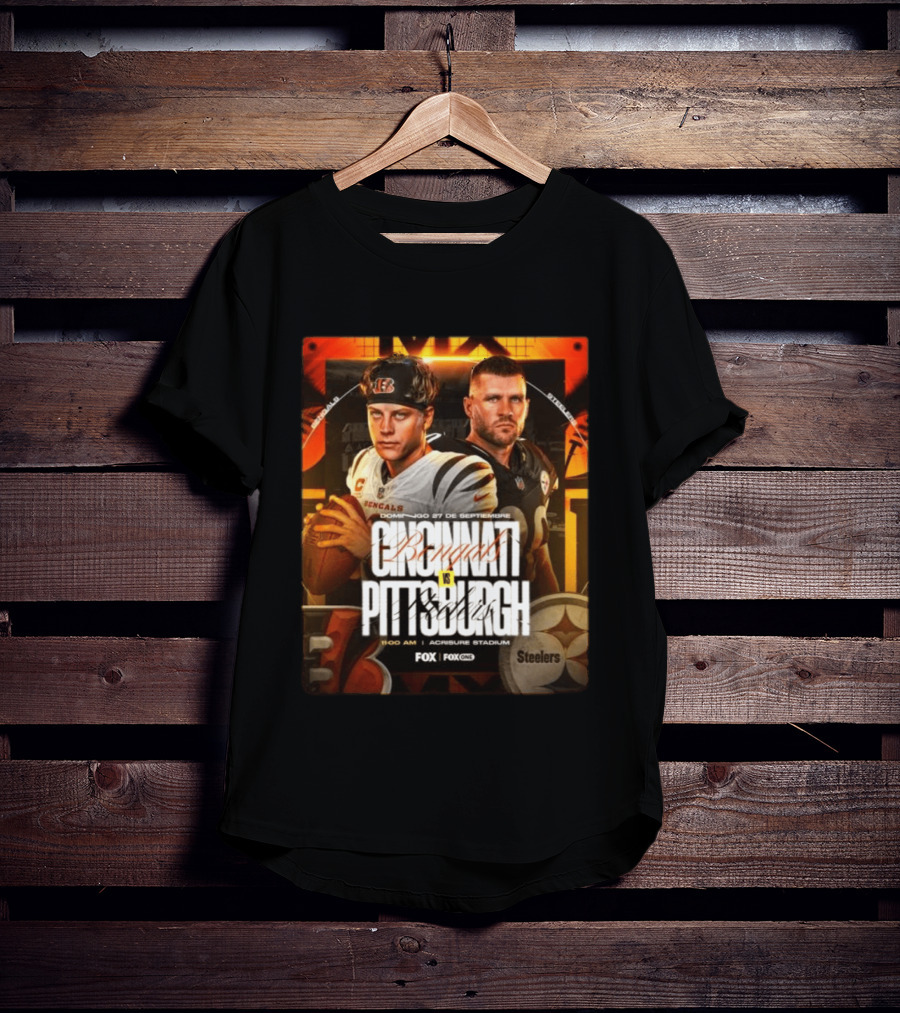 Cincinnati Bengals Vs Pittsburgh Steelers Domingo 27 De Septiembre Acrisure Stadium Fox Sports T-Shirt