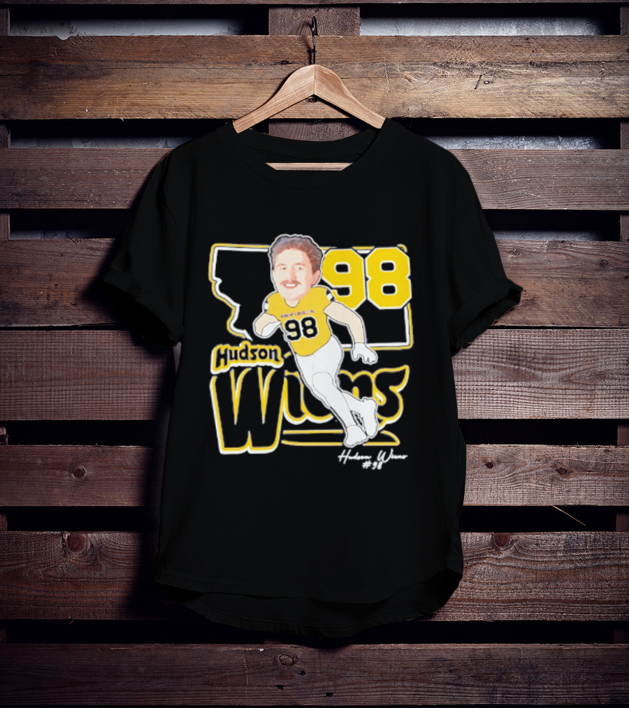 Hudson Wiens 98 Montana State Bobcats Player Caricature T-Shirt
