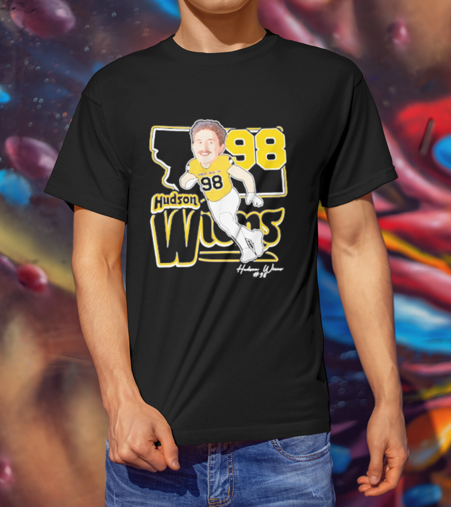 Hudson Wiens 98 Montana State Bobcats Player Caricature T-Shirt