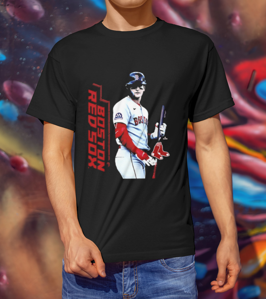 Roman Anthony Boston Red Sox MLB Player Swing Action T-Shirt