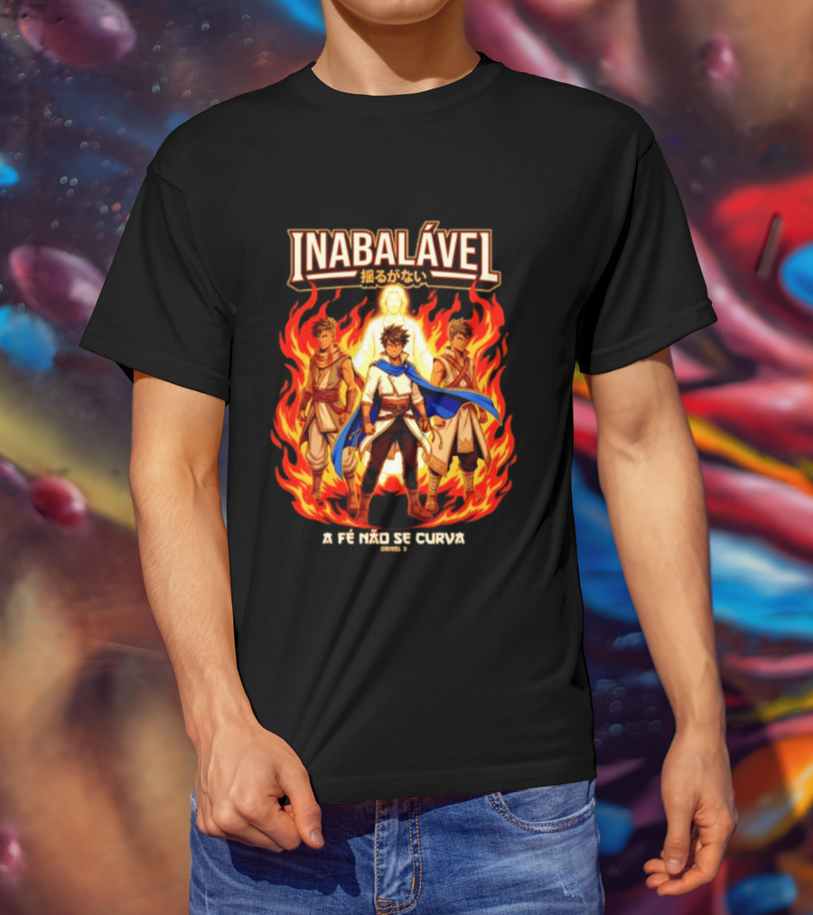 Inabalável A Fé Não Se Curva Daniel 3 Anime Style Fiery Guardians T-Shirt