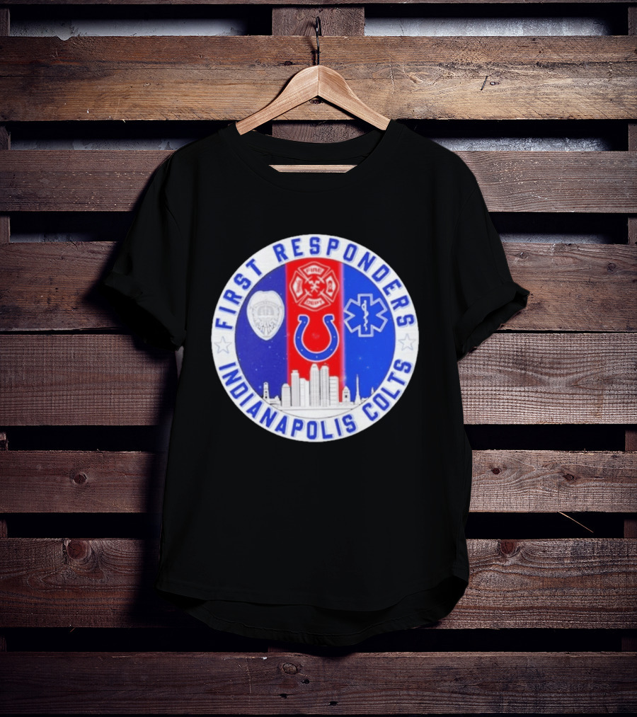 First Responders Indianapolis Colts 9/11 Skyline Police Fire Ambulance T-Shirt