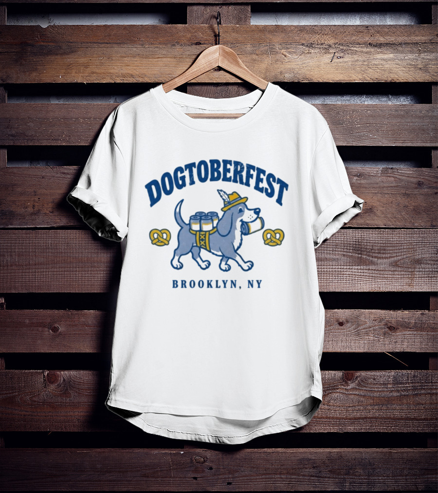 Dogtoberfest Brooklyn NY Pretzel Dog With Beer Kegs 2026 Cyclones T-Shirt