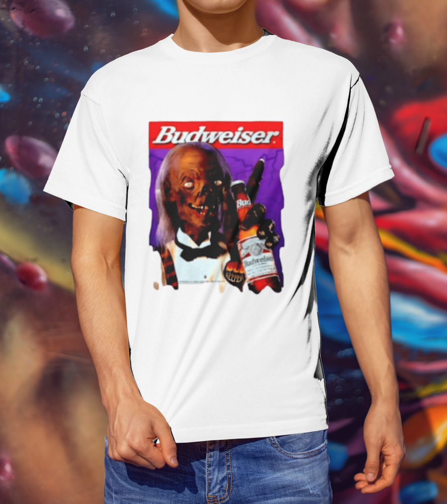 Budweiser Bud Keeper Zombie Halloween Beer Bottle Advertisement T-Shirt