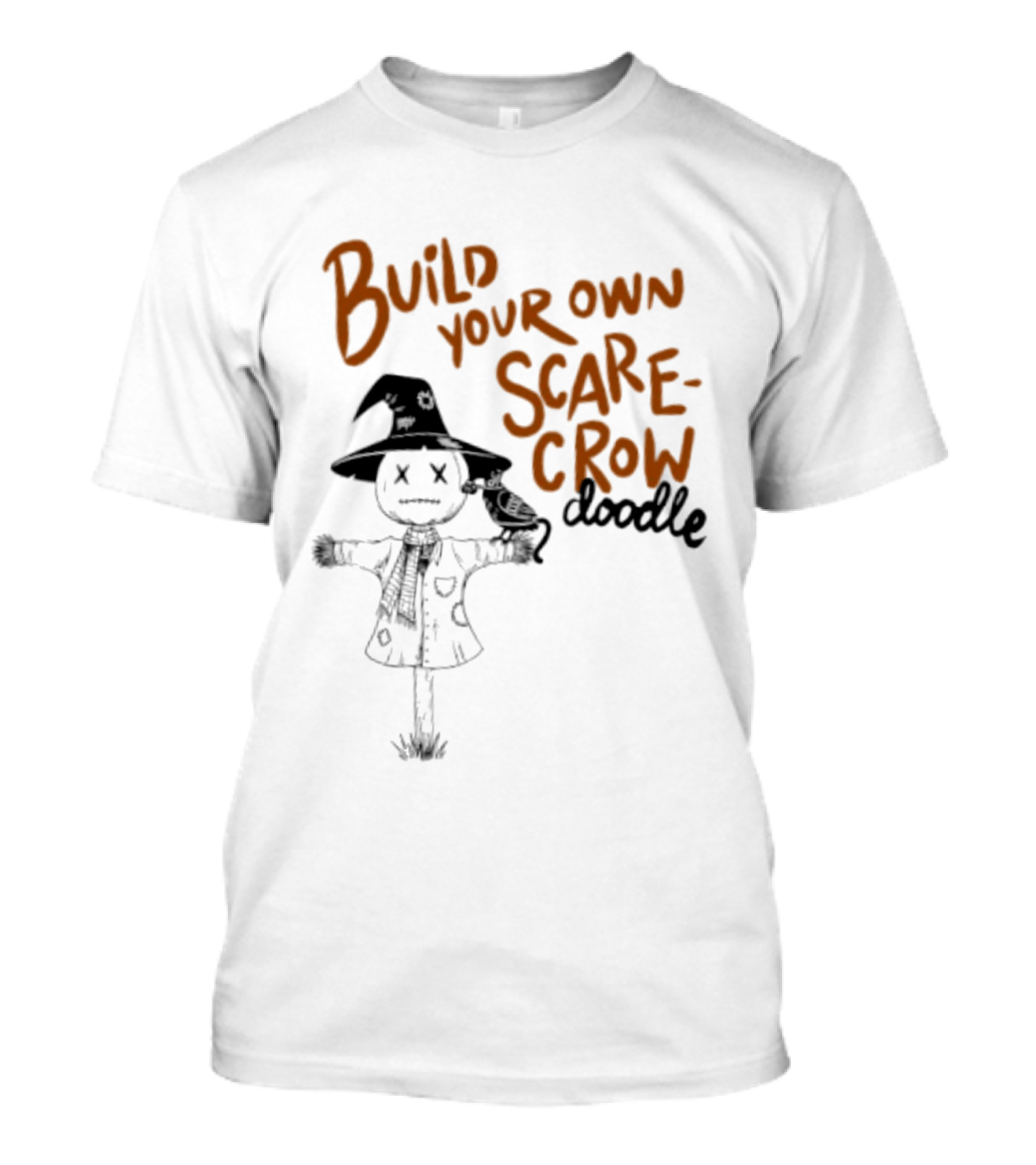 Build Your Own Scarecrow Doodle Halloween Tetedoodles T-Shirt