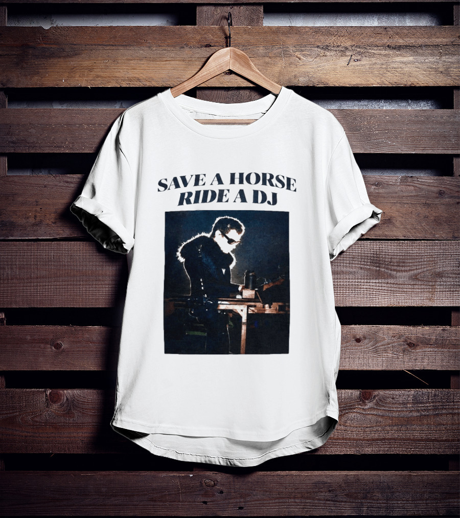 Save A Horse Ride A DJ Musician With Equipment And Sunglasses T-Shirt