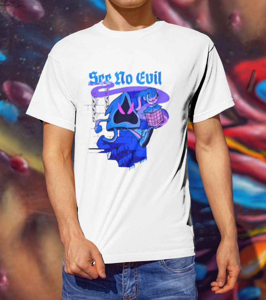 See No Evil Grim Reaper Lantern Spooky T-Shirt