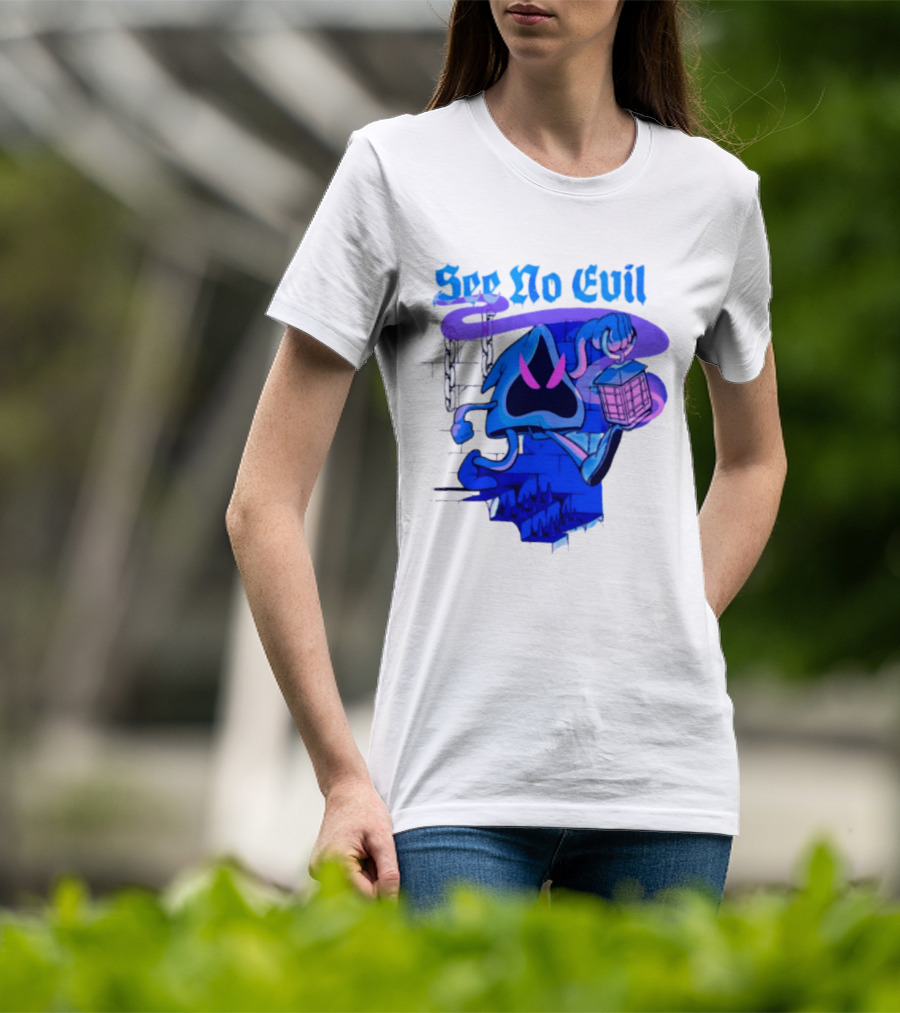 See No Evil Grim Reaper Lantern Spooky T-Shirt