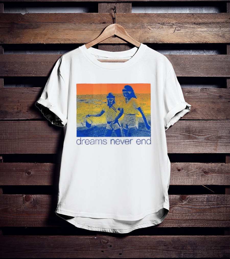 Dreams Never End DFA Records New York City Retro Beach Scene T-Shirt
