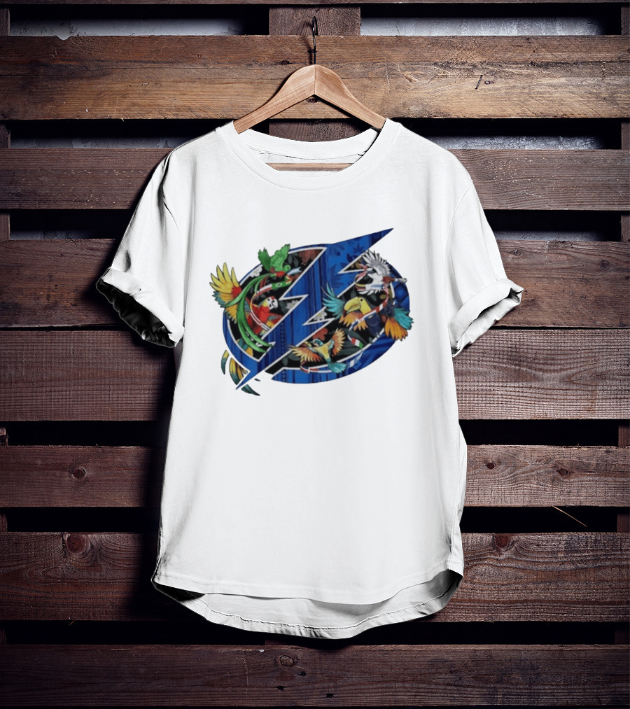 Tampa Bay Lightning Noche Latina Parrot Design NHL Team T-Shirt