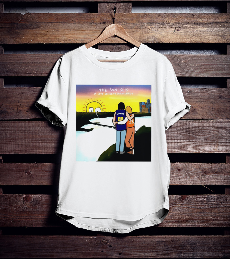 The Sun Sets A Love Letter To Connecticut Basketball Couple Sunrise Sunset T-Shirt