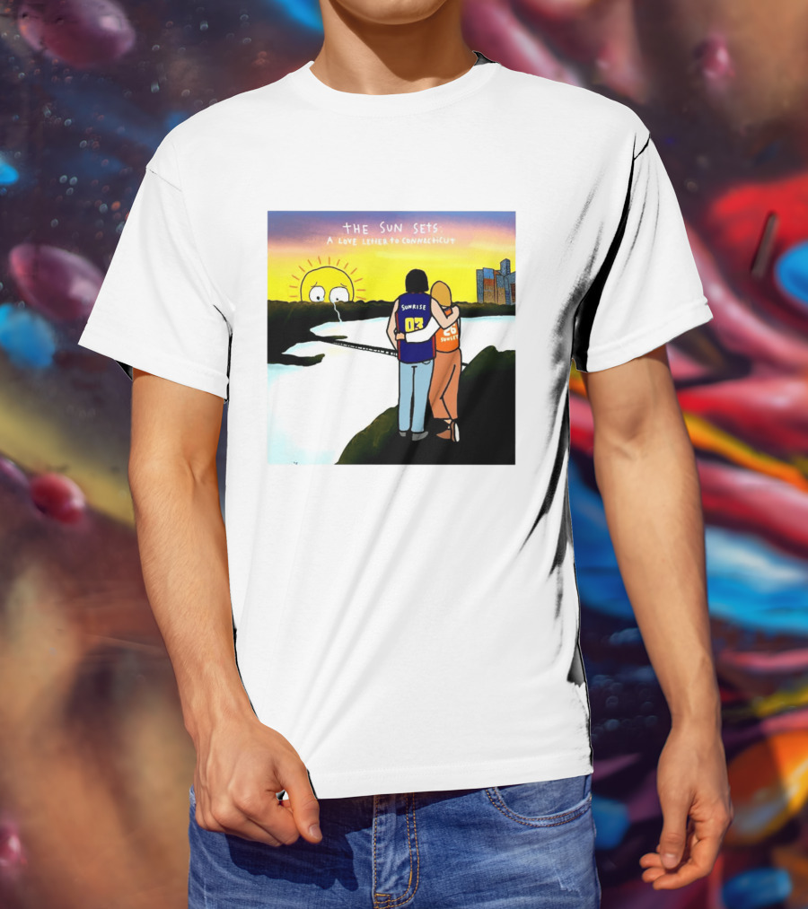 The Sun Sets A Love Letter To Connecticut Basketball Couple Sunrise Sunset T-Shirt