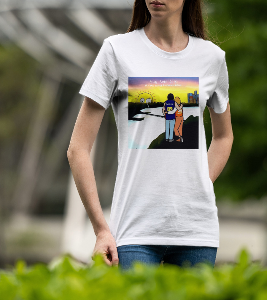 The Sun Sets A Love Letter To Connecticut Basketball Couple Sunrise Sunset T-Shirt