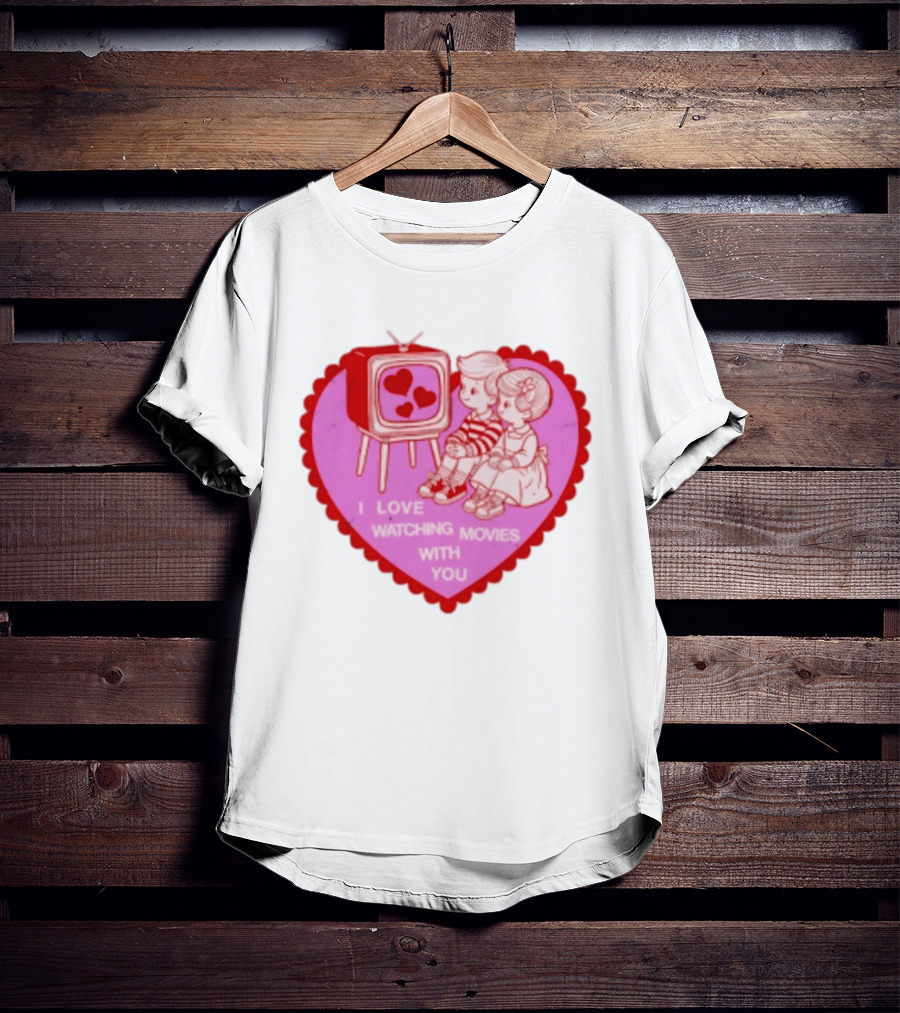 Valentine Heart TV Love Ing Movies With You Kids T-Shirt