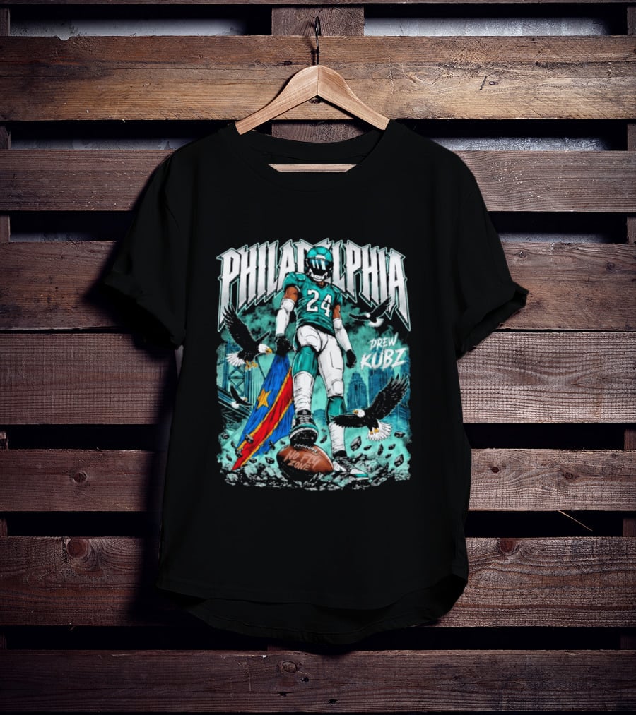 Philadelphia Drew Kubz 24 No Fly Zone Eagles Banner T-Shirt