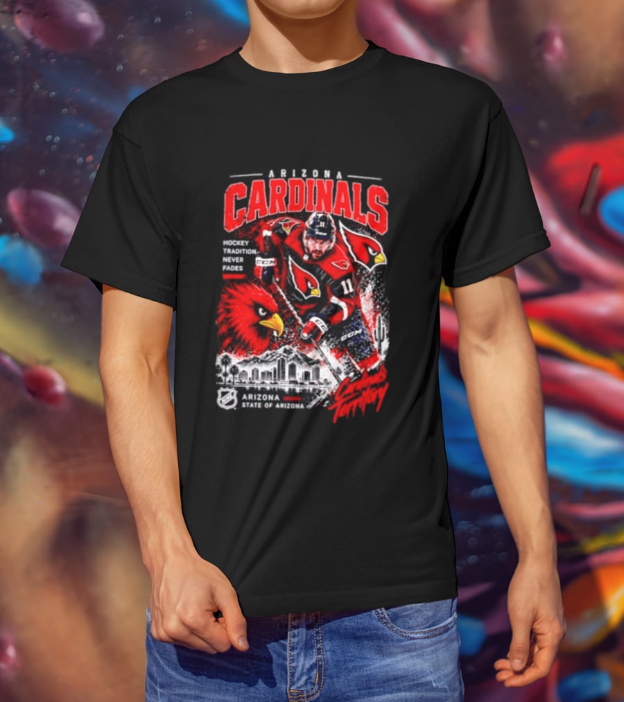 Arizona Cardinals NHL Hockey Tradition Never Fades Cardinals Territory Arizona Skyline T-Shirt