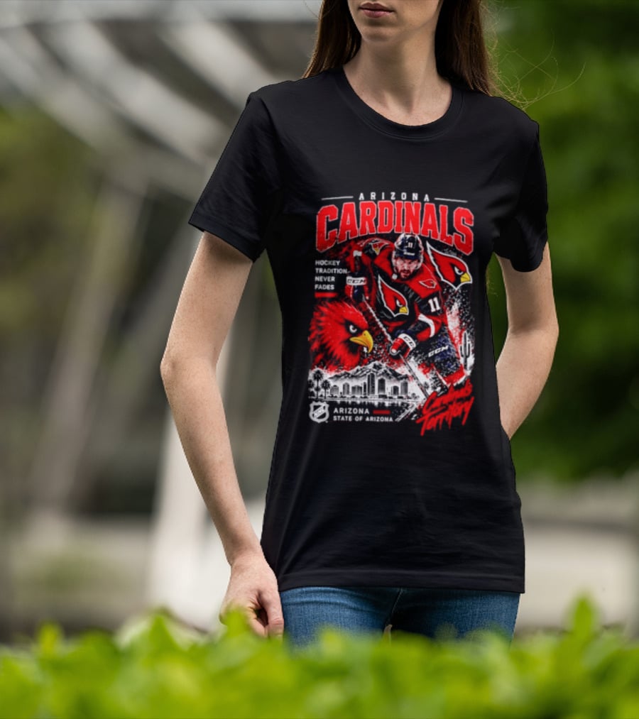 Arizona Cardinals NHL Hockey Tradition Never Fades Cardinals Territory Arizona Skyline T-Shirt