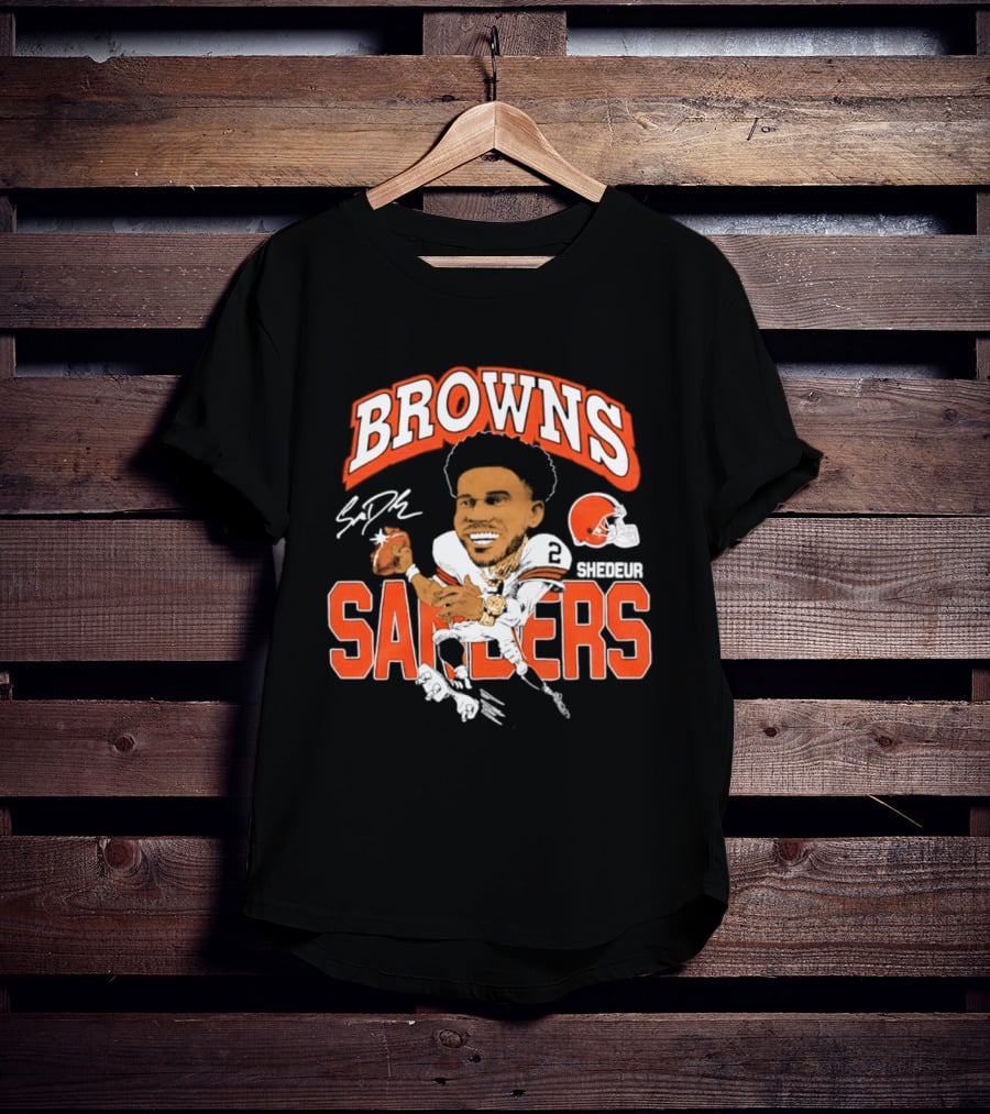 Browns Shedeur Sanders Football Caricature NFL Athlete T-Shirt