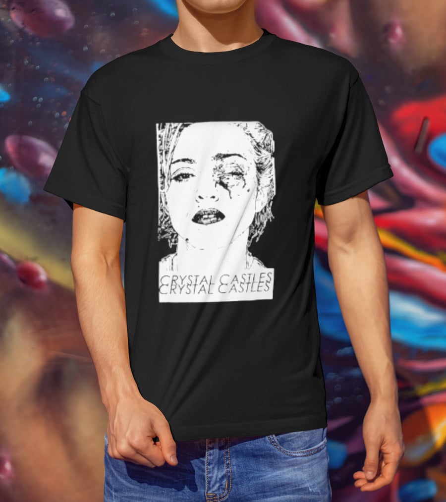Crystal Castles Electronic Alice Glass Monochrome T-Shirt