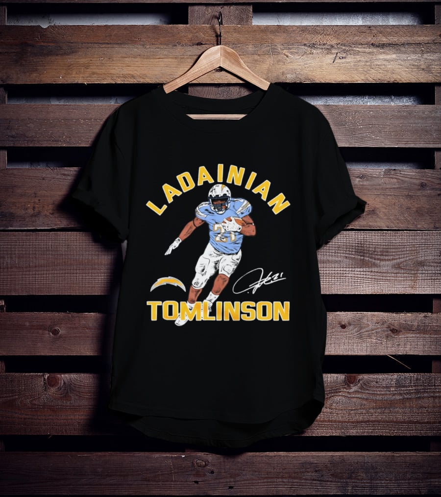 LaDainian Tomlinson Signature Los Angeles Chargers Football 21 T-Shirt