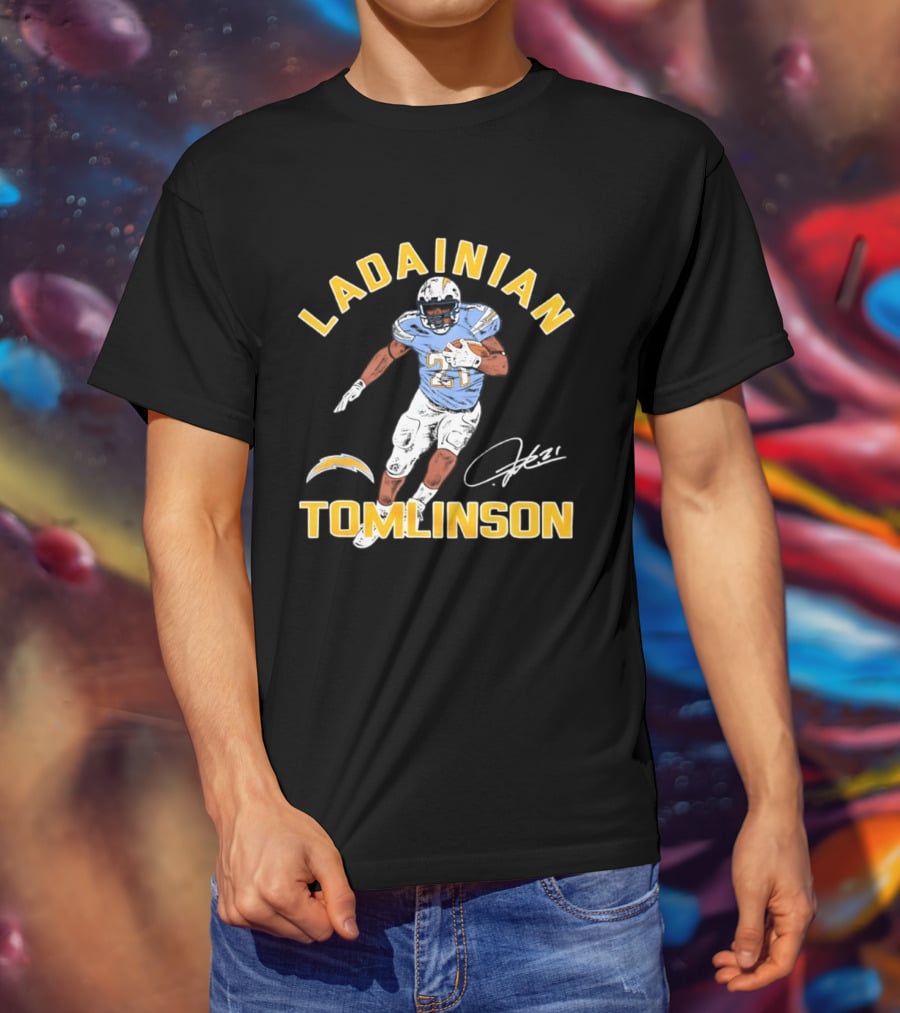 LaDainian Tomlinson Signature Los Angeles Chargers Football 21 T-Shirt
