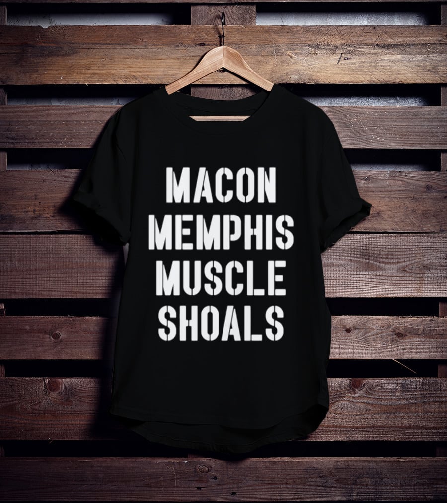 Macon Memphis Muscle Shoals Retro Southern Music Cities T-Shirt