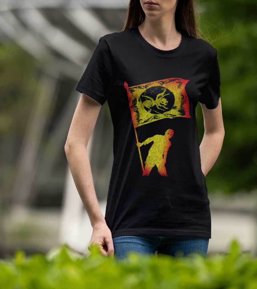 The Prodigy Ant Silhouette Brandishing Flag Multicolor T-Shirt