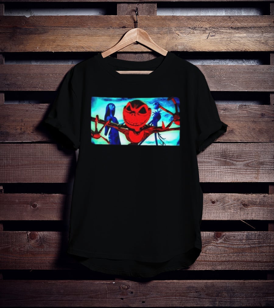 Tim Burton's The Nightmare Before Christmas Jack Skellington And Sally Cartoon Two Sided T-Shirt