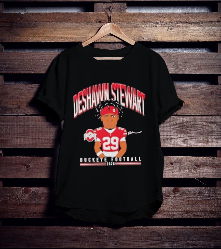 Deshawn Stewart Ohio State Buckeye Football Cartoon 26 T-Shirt