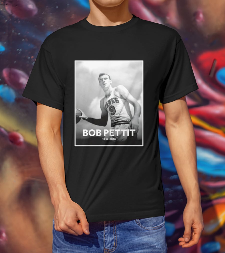 Bob Pettit 1932 2026 Hawks Basketball Legend T-Shirt