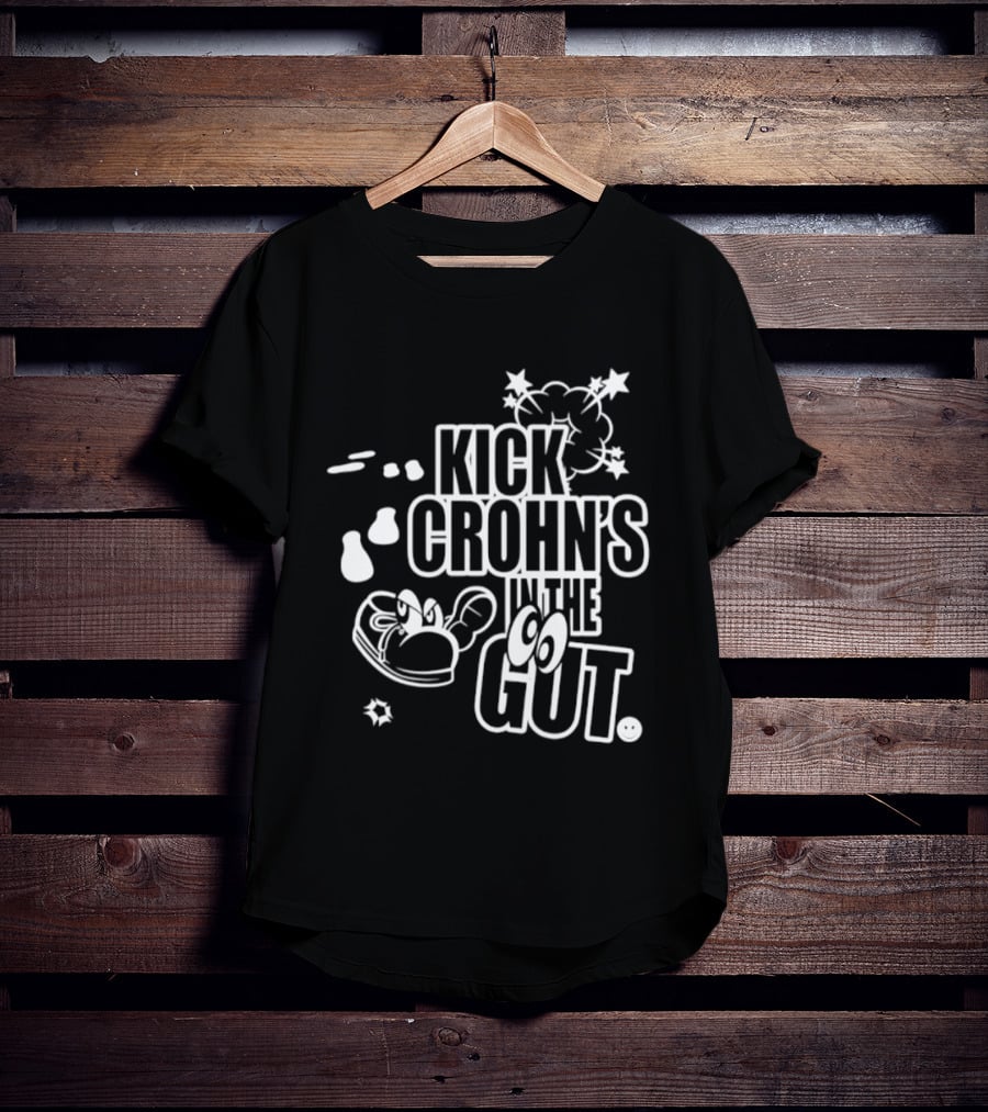 Kick Crohn's In The Gut Crohn's & Colitis Foundation Claw And Cartoon Style Fighting T-Shirt