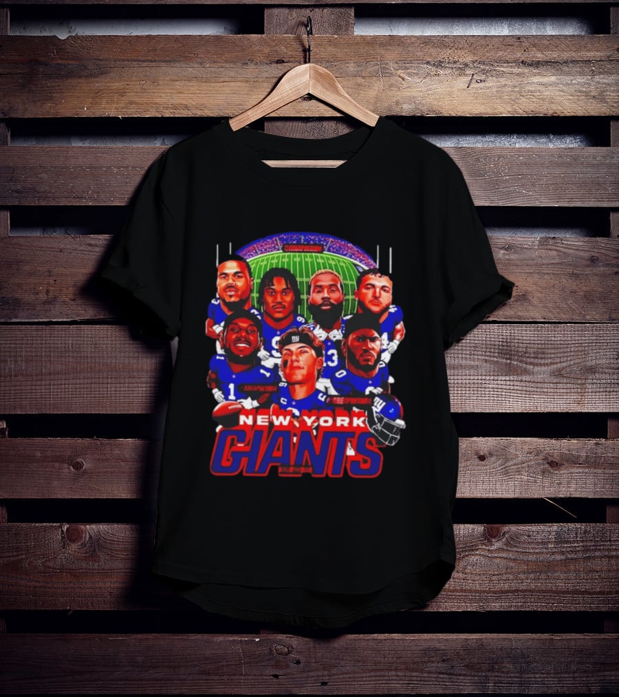 New York Giants Football Players Caricature Stadium T-Shirt